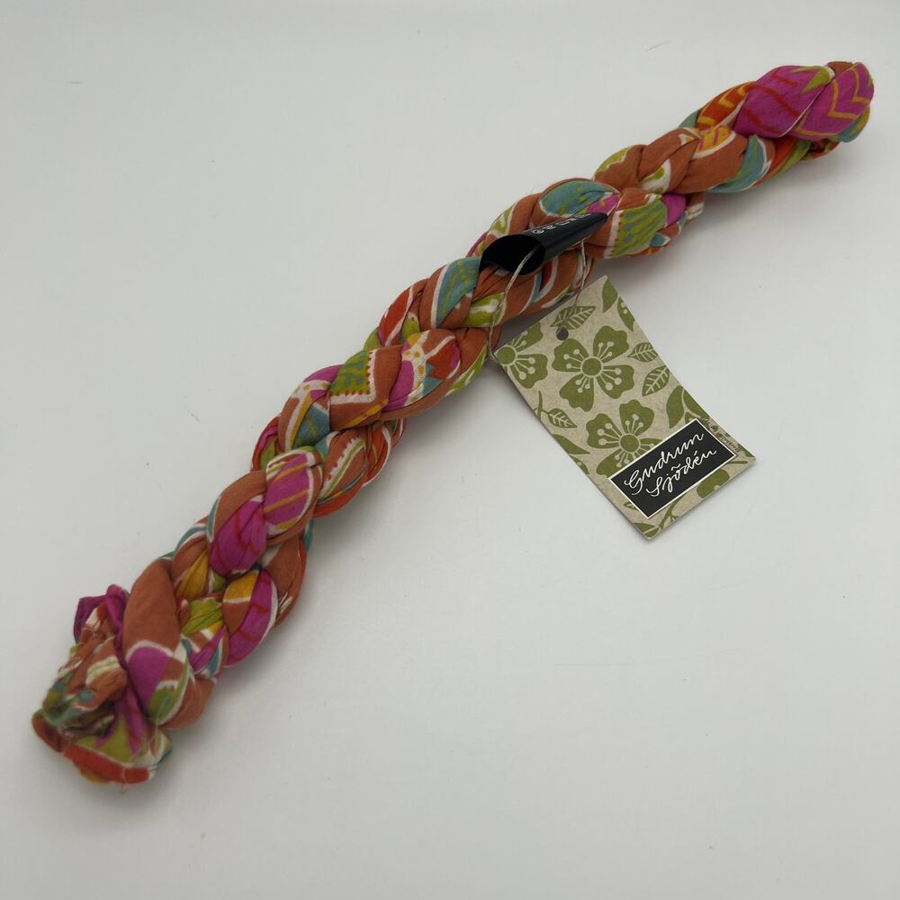 Gudrun Sjoden Wanja Scarf Cotton Orange Pink Floral Print NWT Cottagecore Boho